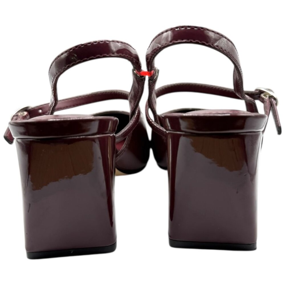 Marc Fisher Dark Red Patent Leather Lanai Slingback Pump 6.5M - Picture 3 of 7